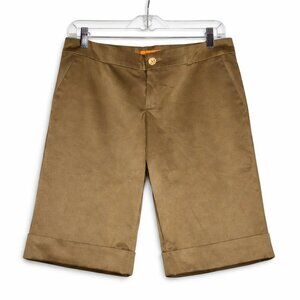 ROBERTA FREYMANN Bermuda Brown Cuffed Shorts Sz M